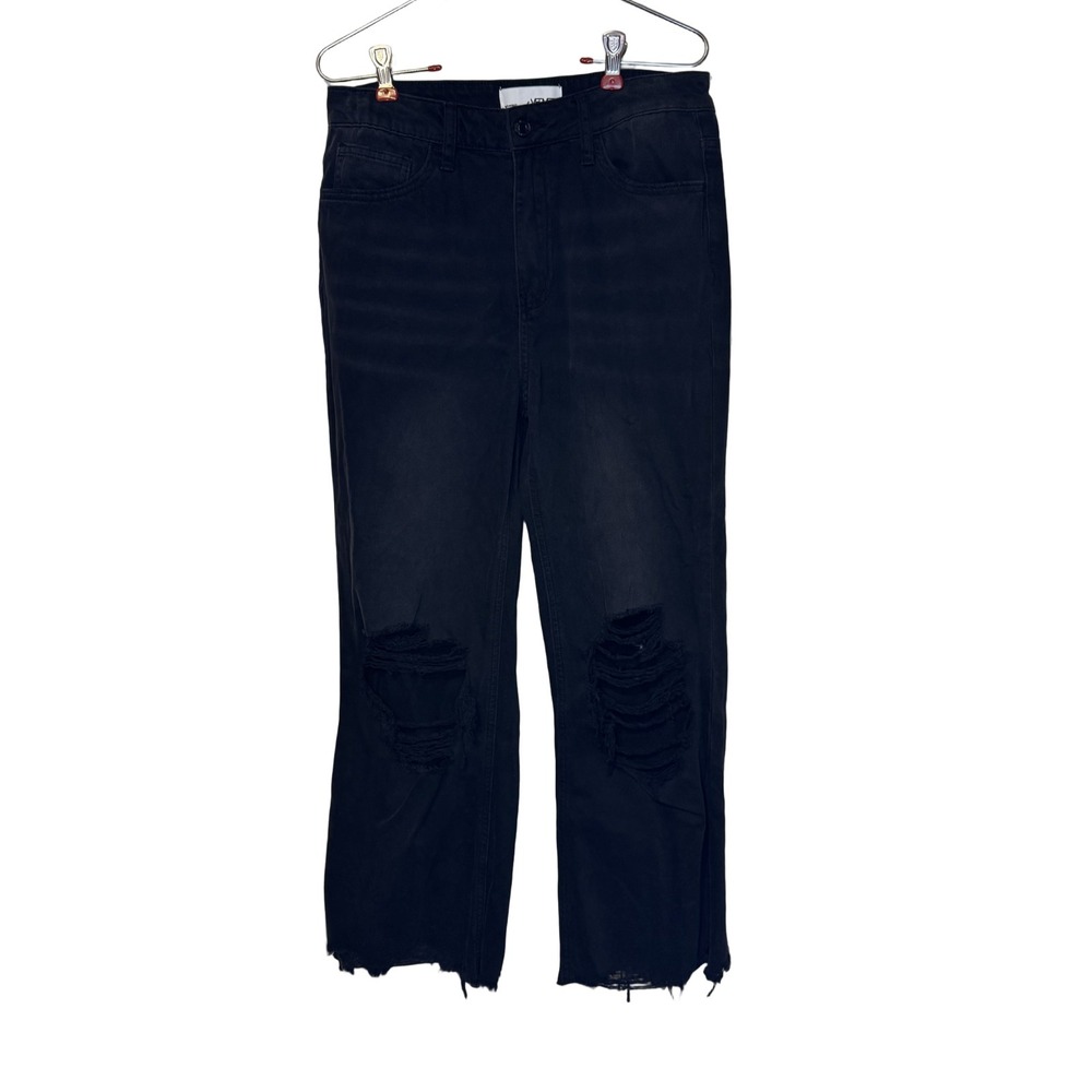 Vervet Womens Jeans Flying Monkey 90s Vintage Crop Flared Distressed V2736BK 27